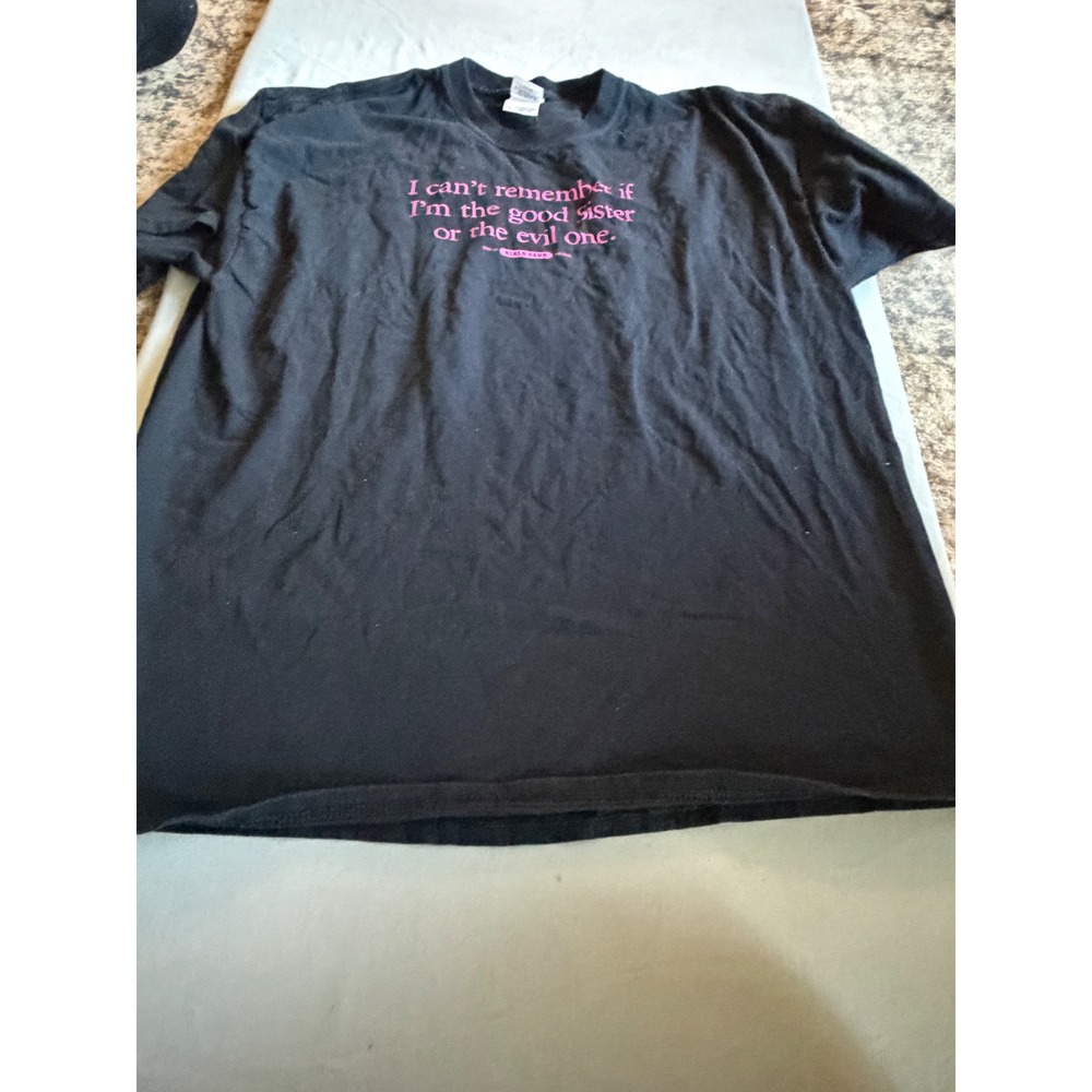 Y2K Womens Gildan Good Sister Evil One Graphic T-Shirt XL Black